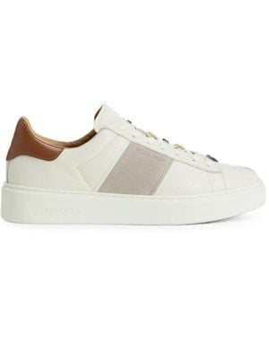 Woolrich Classic Court Leather Panelled Trainers - White