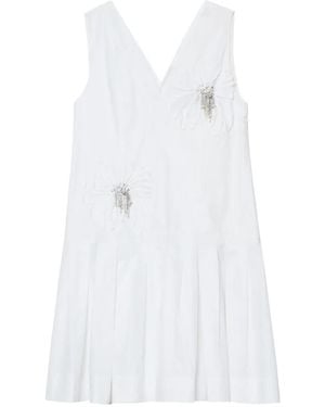 3.1 Phillip Lim Floral Appliqué V-Neck Mini Dress - White