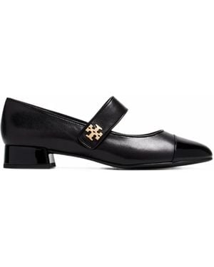 Tory Burch Mary Jane Cap-Toe Heeled Pumps - Black
