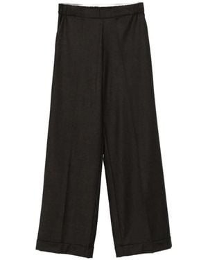 Whyci Pantalon Ample À Ourlet Retroussé - Black