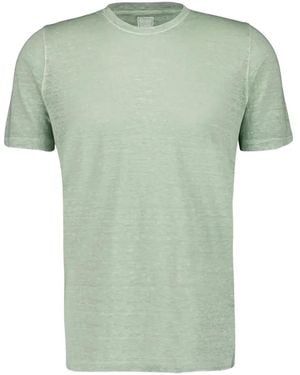 120% Lino T-Shirt Con Lavorazione - Verde