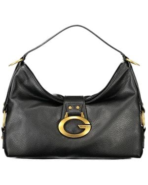 Guess Medium Camden Logo-Plaque Pebbled-Effect Tote Bag - Black