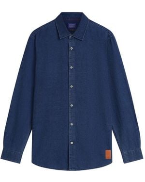 Scotch & Soda Washed Long-Sleeve Shirt - Blue
