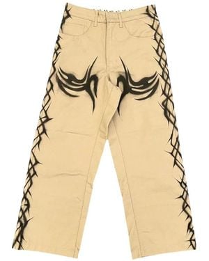 HELLSTAR Graphic-Print Trousers - Natural