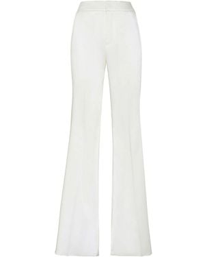 Philipp Plein Flared Satin Trousers - White