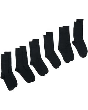 CDLP Lot De Six Paires De Chaussettes À Logo Imprimé - White