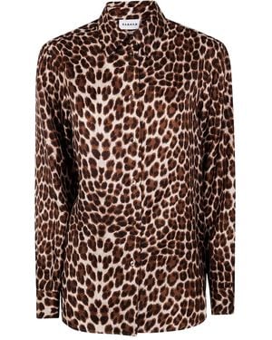 P.A.R.O.S.H. Leopard-Print Silk Shirt - Black