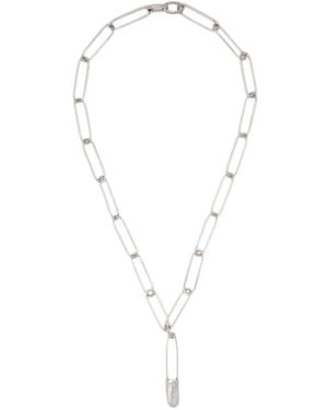 Undercover Safety-Pin Necklace - White