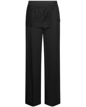 KARL LAGERFELD Lace-Layered Trousers - Black