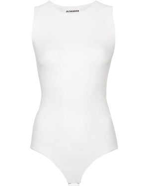 Jil Sander Stretch-Design Bodysuit - White