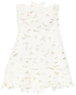 Jonathan Simkhai Floral-Appliqué Mini Dress - White