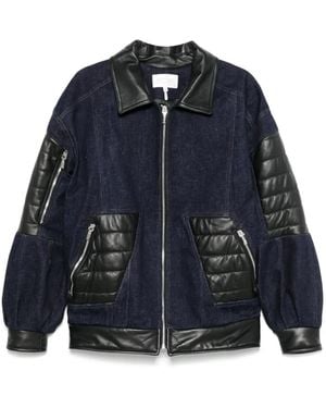 MITILIANE COUTURE Leather-Insert Denim Jacket - Blue