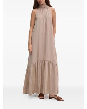 Sandro Ferrone Vestido largo con cuello alto - Neutro
