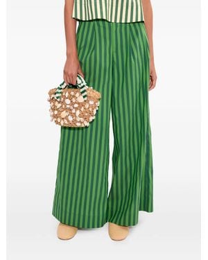 Simon Miller Thorne Stripe-Print Cotton Trousers - Green