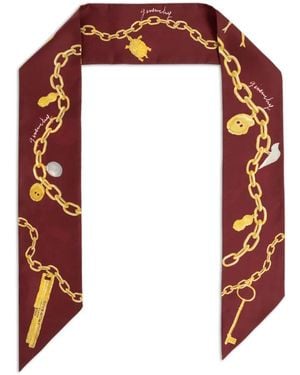 Givenchy Chain-Print Scarf - Rojo