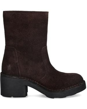 Fly London Block-Heel Ankle Boots - Black