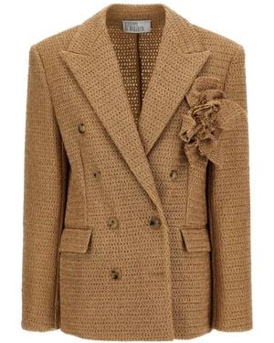 GIUSEPPE DI MORABITO Braided-Flowe Blazer - Brown