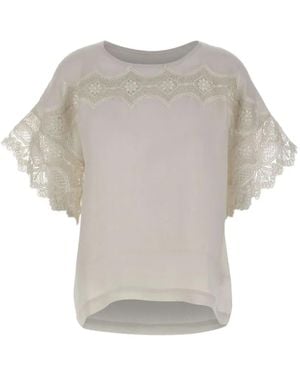 Maurizio Mykonos Lace-Embroidered Blouse - Grey