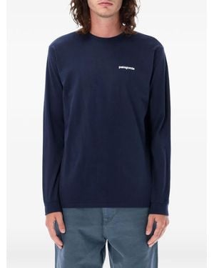 Patagonia P-6 Logo Responsibili グラフィック ロングTシャツ - ブルー