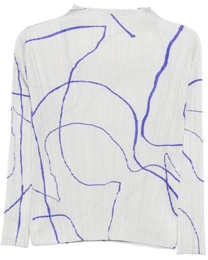 Issey Miyake Pause Graphic Blouse - Blue