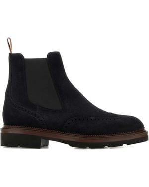 Santoni Suede Chelsea Boots - Black