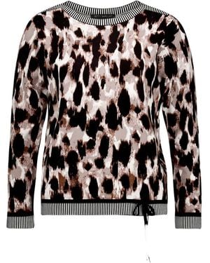 Betty Barclay Leopard-Print Drawstring Jumper - Black
