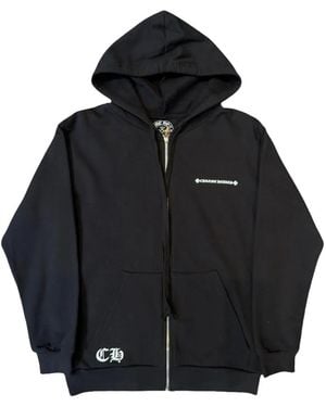 Chrome Hearts Logo-Print Zip-Up Hoodie - Black