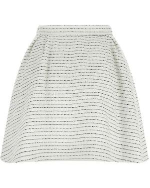 Alessandra Rich Tweed pleated mini skirt - Blanco