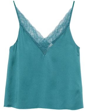 forte_forte Lace-Trim Top - Blue