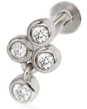 Lark & Berry Pendiente Trio En Oro Blanco De 14 Ct Con Diamantes
