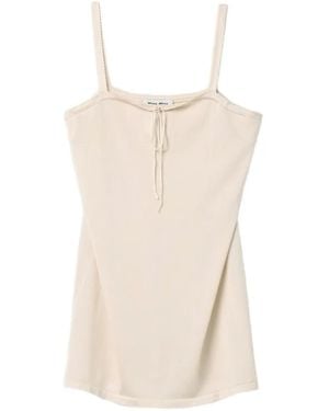 Miu Miu Silk Mini-Dress - White