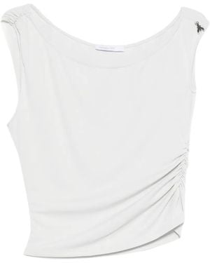 Patrizia Pepe Asymmetric Gathered Top - White