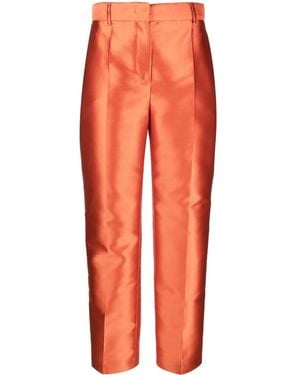 Alberta Ferretti Pantalon En Satin À Coupe Droite - Orange
