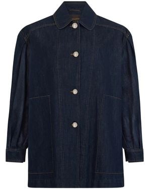 Moorer Loose-Fit Denim Jacket - Blue