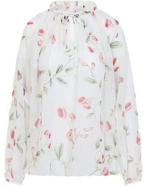 Giambattista Valli Bluse Mit Blumen-Print - Weiß