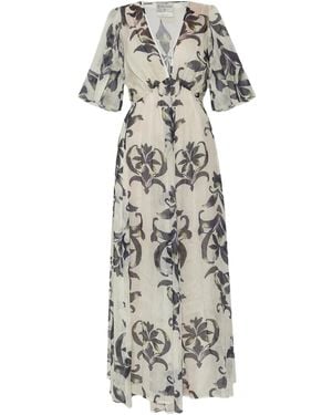 Forte Forte Floral-Print Maxi Dress - White
