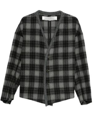 Individual Sentiments Plaid-Pattern Cardigan - Black