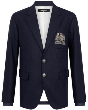 DSquared² D2 College Relaxed-Shoulder Jacket - Blue