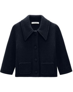 Dorothee Schumacher Collared Pocket Cardigan - Blue