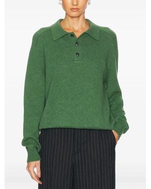 Bode Poloshirt aus Kaschmir - Grün