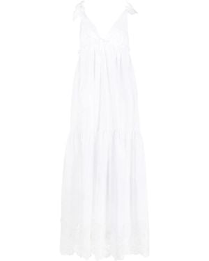 P.A.R.O.S.H. Canyox White Long Dress With Bows
