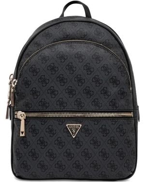 Guess Logo-Pattern Backpack - Black