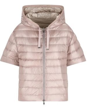 Herno Hooded Short-Sleeve Coat - Pink