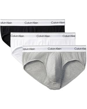 Calvin Klein Logo Waistband 3-Pack Briefs - Grey