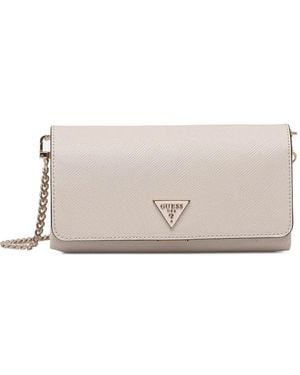 Guess Noelle Triangle-Logo Crossbody Bag - Grey