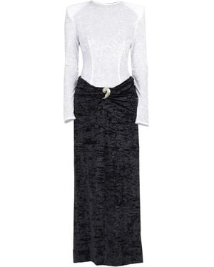 ROWEN ROSE Bi-color Maxi Dress - White
