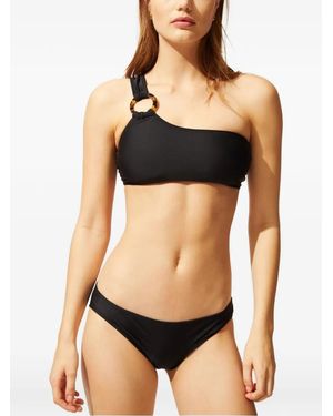 Solid & Striped The Desi Ring-Detail One-Shoulder Bikini - Black
