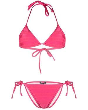Balmain Logo-Print Triangle-Cup Bikini - Pink