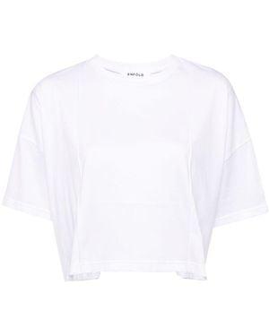 Enfold Pintuck Cotton T-Shirt - White