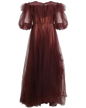 Valentino Garavani Ruffled-Design Off-Shoulder Maxi Dress - Purple